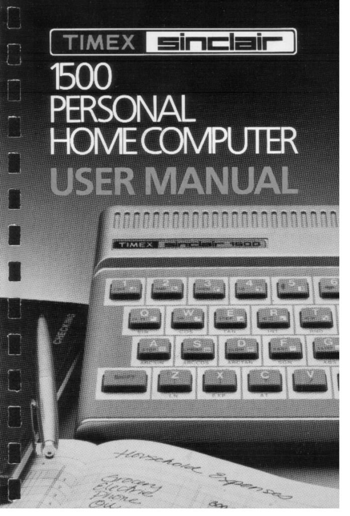 Timex Sinclair 1500 Personal Home Computer User Manual