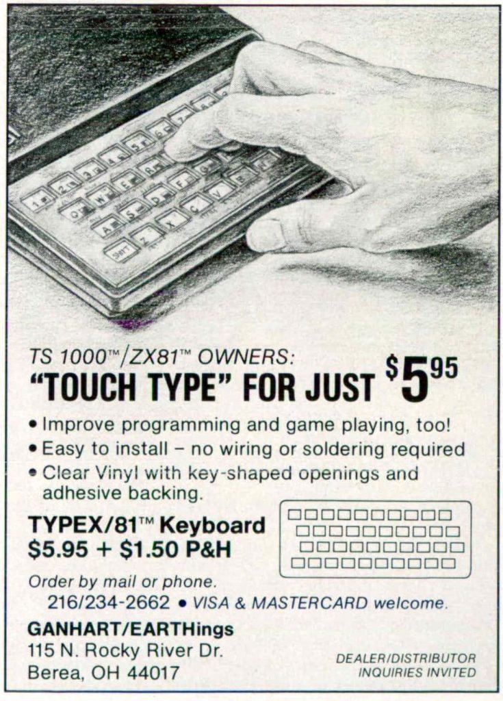 Typex/81 Keyboard Overlay