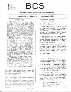 Sinclair Timex User Group Newsletter v3 n6