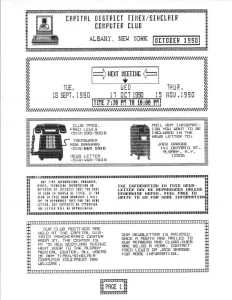 Capital District Timex-Sinclair Computer Club Oct 1990
