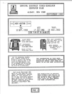 Capital District Timex-Sinclair Computer Club Sept 1990