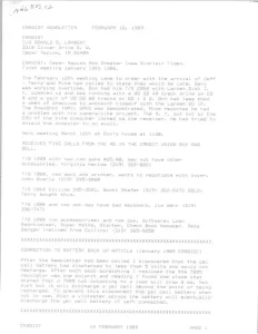 CRAGIST Newsletter Feb 12 1989