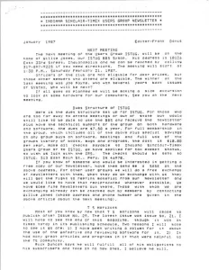 ISTUG Newsletter Jan 1987