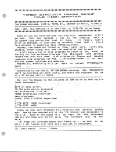 Timex Sinclair Users Group Mile High Chapter Aug 1987