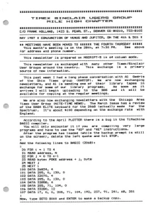 Timex Sinclair Users Group Mile High Chapter May 1987