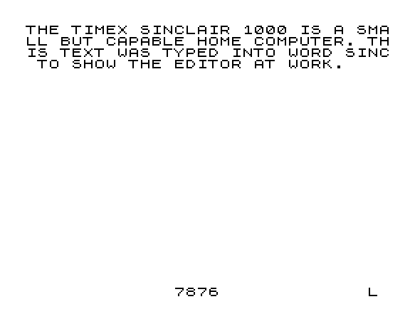 Word Sinc II.3 screen