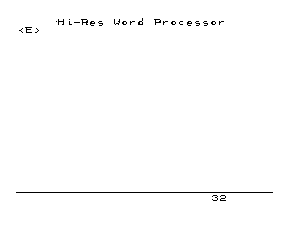 Hi-Res Word Processor screen