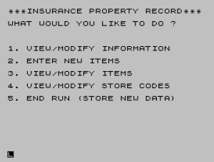 Insurance Property Record