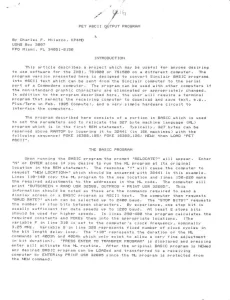 Pet ASCII Output Program