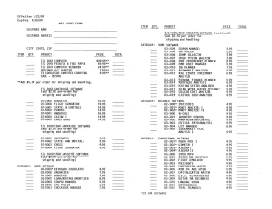 Timex Computer Club hardware and software price list