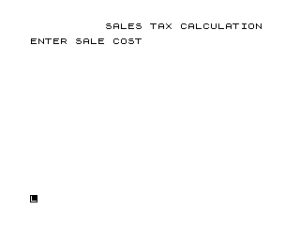 Sales Tax Calculation