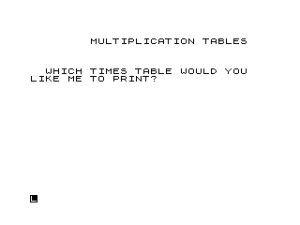 Multiplication Tables