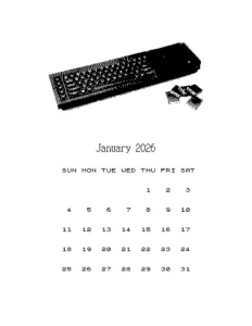 2026 Timex/Sinclair Calendar