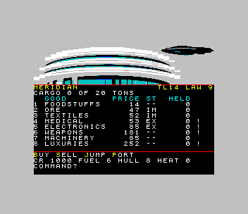 SpaceTrader screen