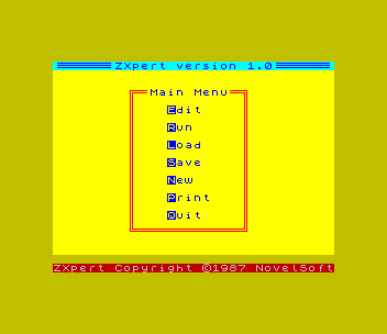 ZXpert screen